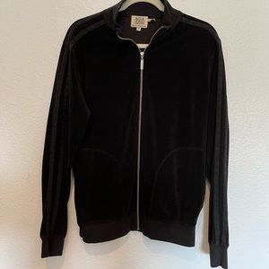 Vintage Y2K Juicy Couture Black Velour Zip Up Jacket. Size Medium